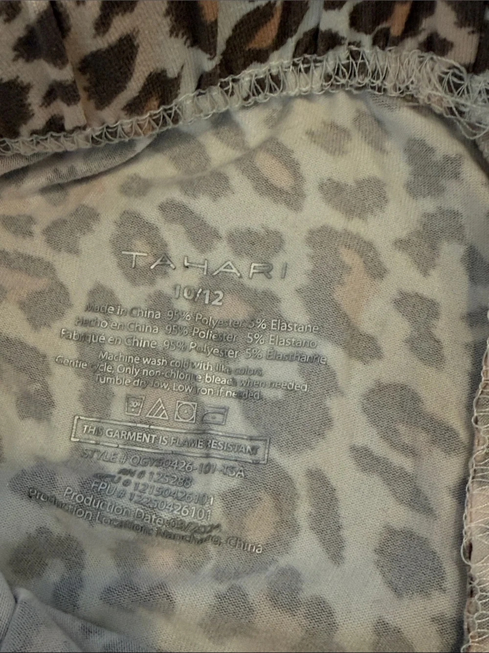 Tahari Girls Leopard Short Pajama Set